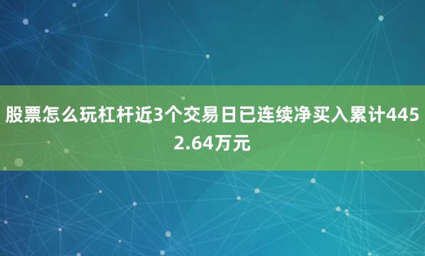 股票怎么玩杠杆近3个交易日已连续净买入累计4452.64万元